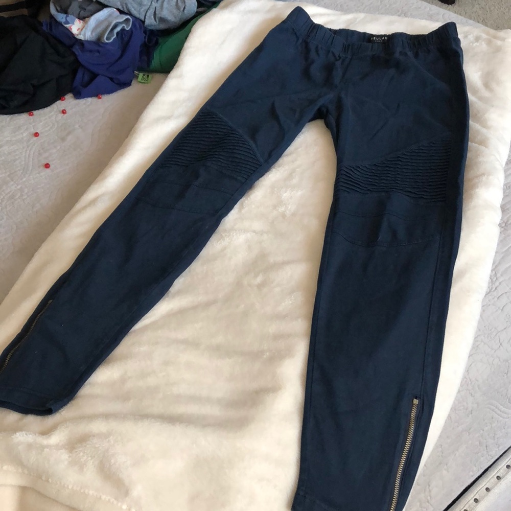 Moto leggings -teal